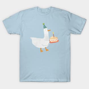 Cute Party Duck with Birthday Cake T-Shirt